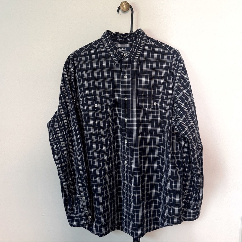 Vintage Polo Ralph Lauren Men's Plaid Cotton Shirt